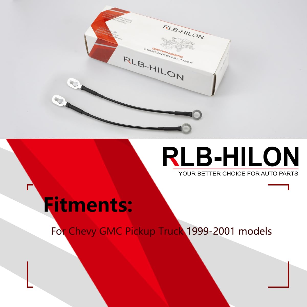 Rlb Hilon Tailgate Cable Compatible With Chevy Gmc C/K 1500 2500 3500 Pickup Truck 1988 To 2000 Year, Lift Gate Support Straps P